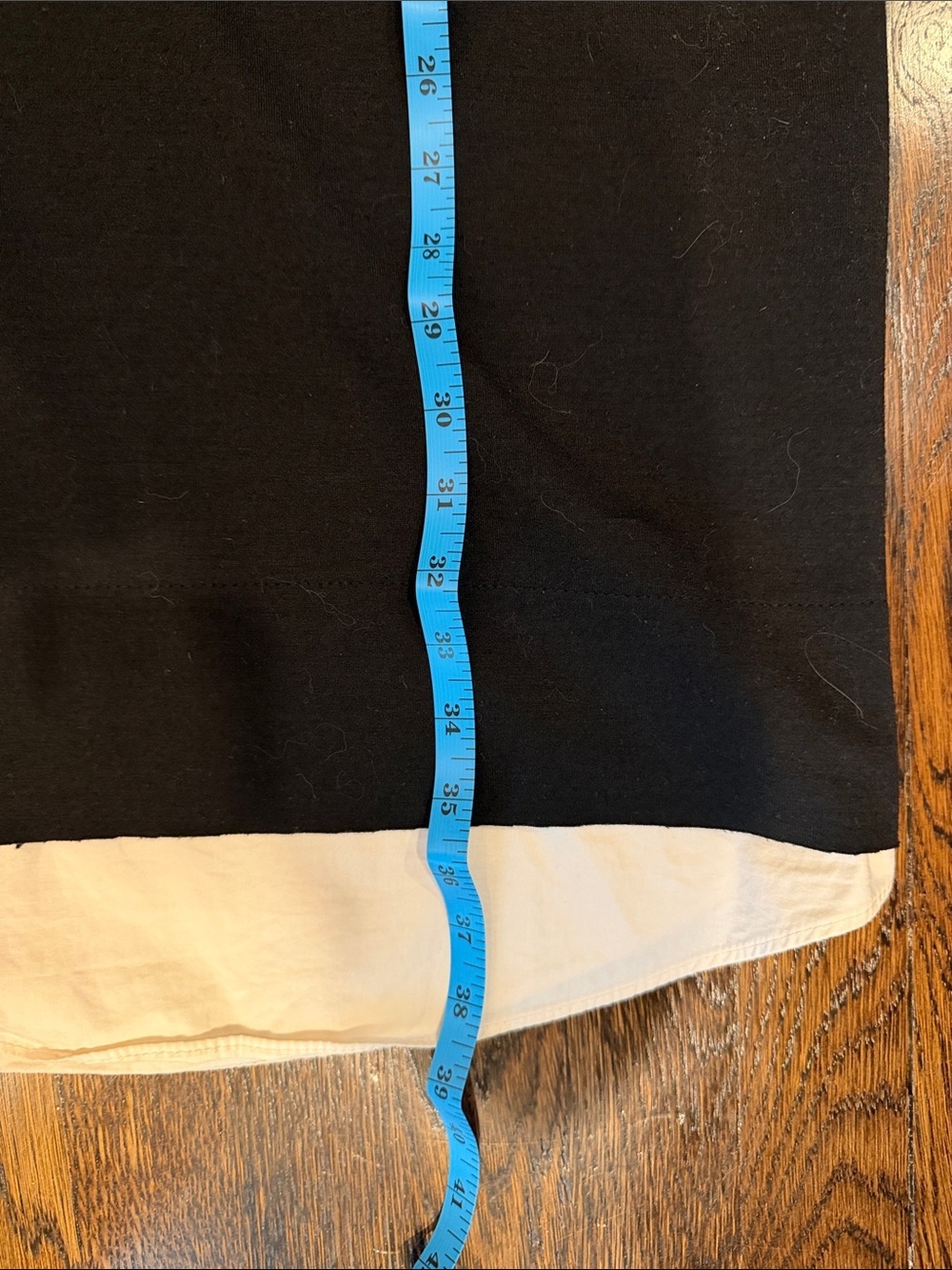 Ami Black Ribbed-Neck Black Crew Sweater Dress with White Accent at the Hem - Picture 10 of 10